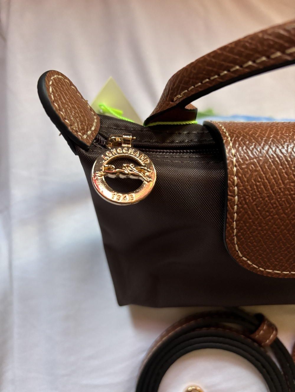 Longchamp Chocolate BROWN Mini Bag with Removable Strap NWT - Picture 3 of 5